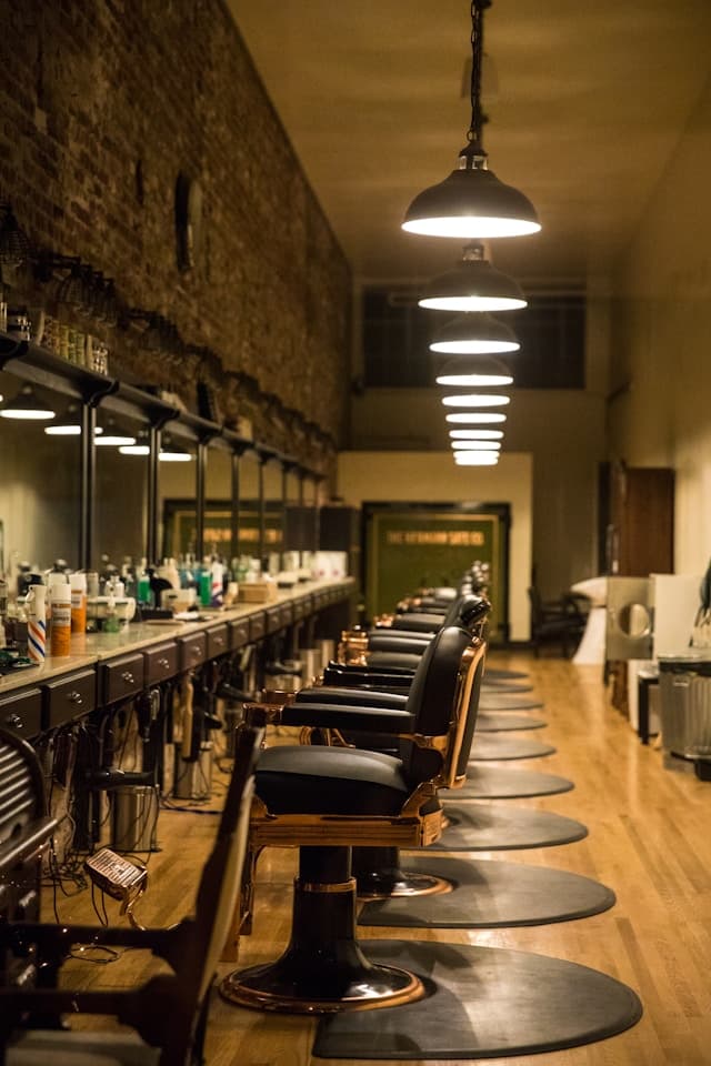 professional barber shop interior